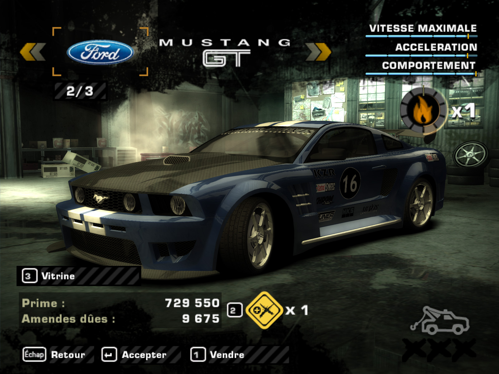 nfs most wanted mustang